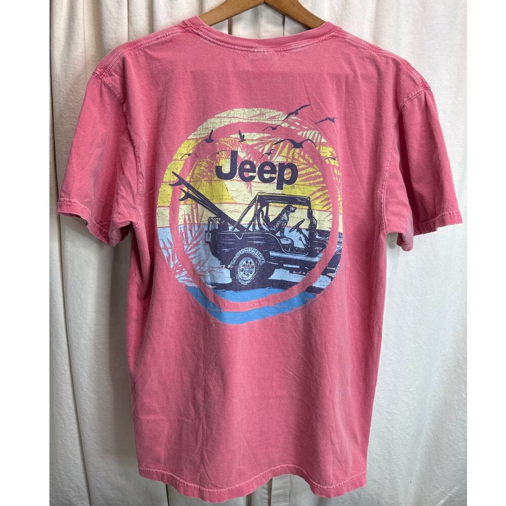 Comfort Colors Jeep Logo Graphic Short Sleeve T-Shirt Men's Size Large